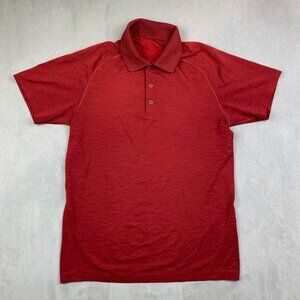 Lululemon Mens Shirt Small Red Metal Vent Tech Polo Short-Sleeve Performance